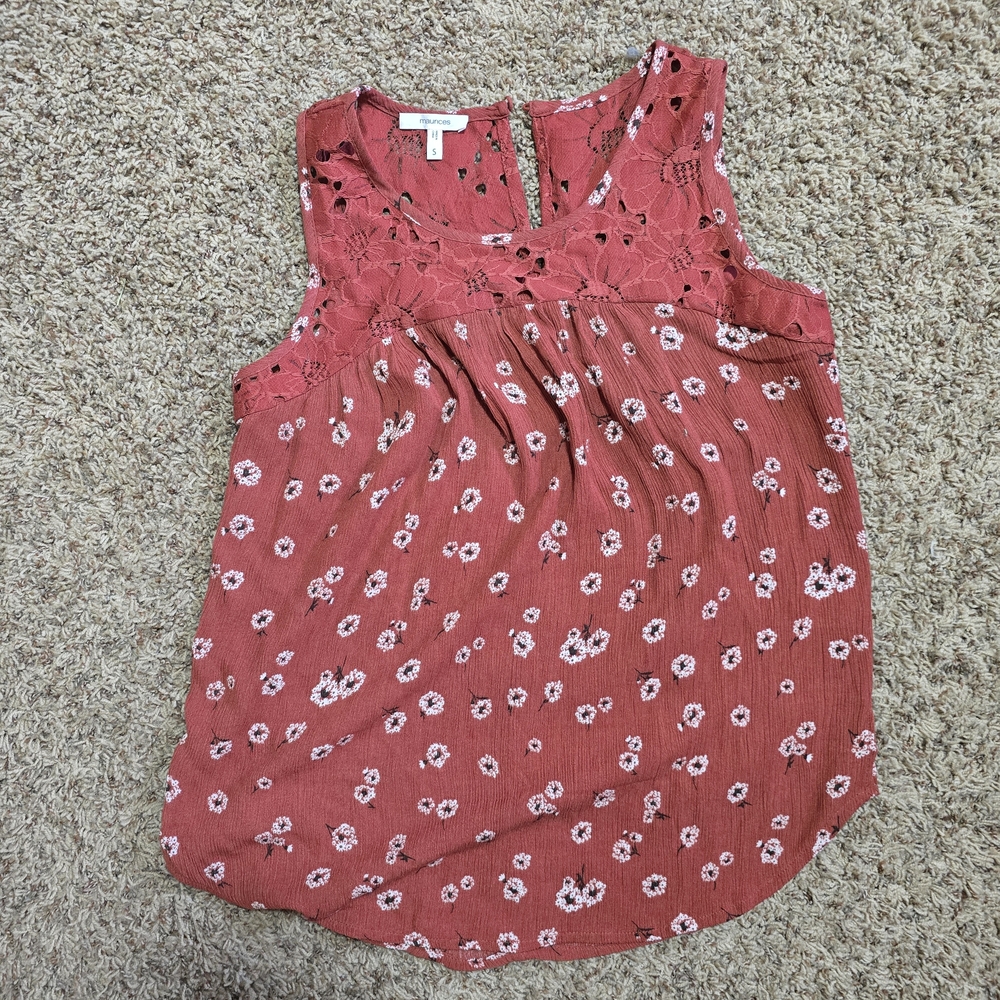 Maurices Pink Floral Sleeveless Top